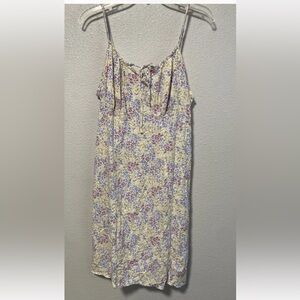 SO Women's Jr's sz XXL Sleeveless Floral Coral purple Yellow Midi Tank Dress